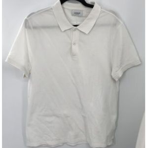 Dondup mens white short sleeves cotton polo shirt sz L